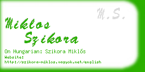 miklos szikora business card
